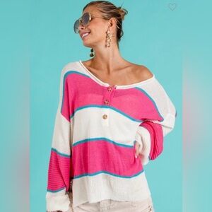 NWT BiBi Light Weight Striped Top